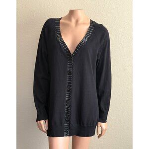 NWT Pendleton V- Neck Cardigan Sweater Women's Lightweight Black